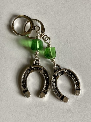 Horse shoe dangle earrings - shoe,