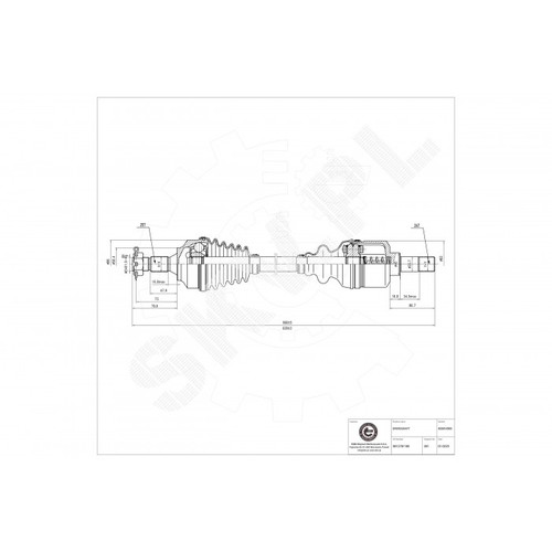 Arbre transmission cardan - arbre, de