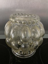 Ancien Globe Luminaire Verre Moulé Bullé Style Héléna TYNELL Vintage