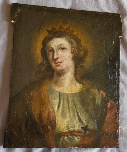 Huile sur bois xviième vierge - bois,