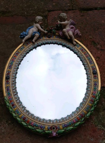 Miroir cadre porcelaine - miroir,