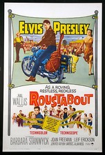 ROUSTABOUT ELVIS PRESLEY ON MOTORCYCLE 1964 1-SHEET NEAR MINT