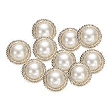 10Pcs Boutons Perle Blanc Et