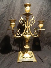 Chandelier ancien en bronze doré — 3 bras de lumière — Style Louis XVI