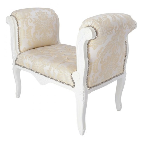 Banc bois laqué blanc avec - banc,