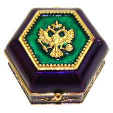 Réplique Boite Tabatière Fabergé - Boite collection en email - Aigle Bicéphale 