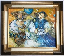 Herick MICHAUD "Duo romantique" Huile sur toile signée