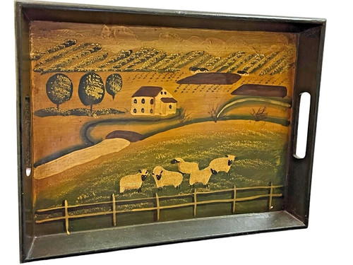 Ancien tableau peinture sur - tableau,