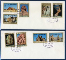A676/ FUJEIRA / ARCHITECTURE EGYPTE – FDC – MI # 49-A / 57-A OBL – COMPLET