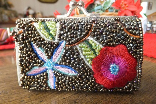 Small beaded purse - beaded,
