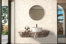 XXL Papier Peint - Élégante Apparence Marbre - 1,06m Largeur Double - Blanc