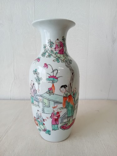 Ancien vase balustre émaux - et,