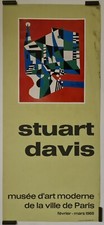 Stuart Davis Composition rouge 1966 Affiche Originale Exposition Abstrait Cubism