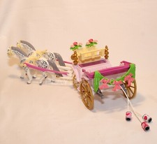 playmobil mariage - calèche des mariés - 2 chevaux - comme neuf