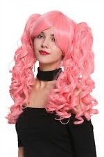 Perruque pour Femme Cosplay Court Sauvage Raie 2 Long Bouclé Pigtails Rose