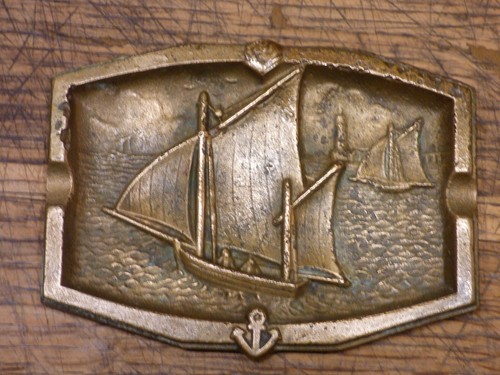 Cendrier ancien bronze - cendrier,