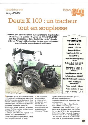 Tracteur deutz 100 un - deutz, k