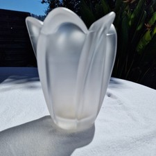 Vase Ancien En Verre Opaque, Superbe Modèle Déco Vintage Années 50-60