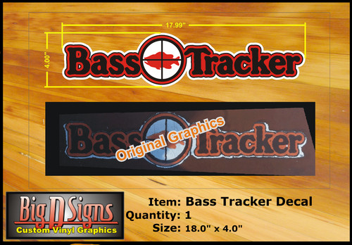 Bass tracker boat vinyl decal - bass,