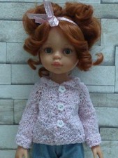 Gilet rose argent poupée