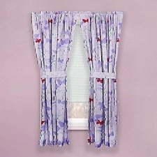 Disney Fairies Sparkling Butterflies Window Drapes 2 Panels 63"x82"