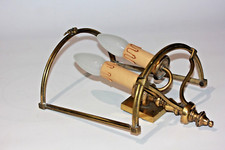 APPLIQUE MURALE EN BRONZE 2 FEUX VERRE BOMBE DEMI LUNE ABSENT