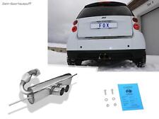 FOX Inox Centré Échappement Sport Smart Fortwo 451 pour Brabus Arrière 2x80mm