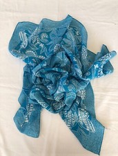 Foulard Carré en coton Bleu