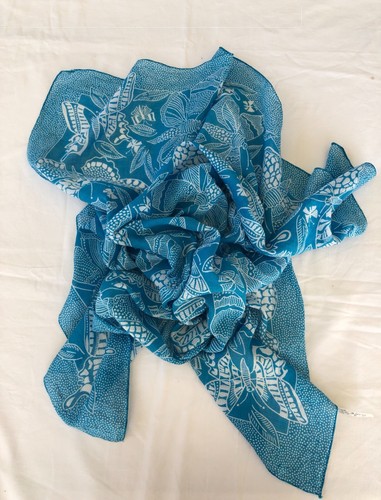 Foulard carré coton bleu - foulard,