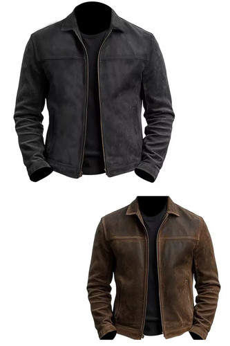 Veste cuir véritable - en,