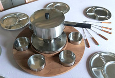 Service à fondue STELTON OF DENMARK Acier Inoxydable chalet montagne 12 couverts