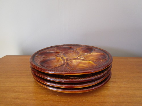 Assiettes huîtres - 4, à