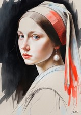Tableau  portrait - Jeune Fille à la Perle
