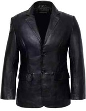 Blazer En Cuir D'Agneau Noir