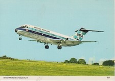 BRITISH MIDLAND - BMA (UK) - DC-9 series 10 - IN FLIGHT - POSTCARD