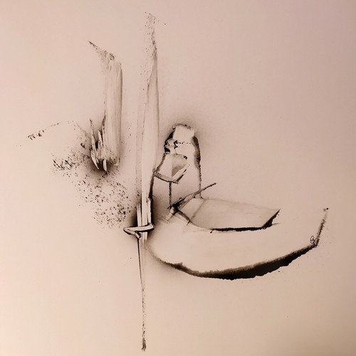 Tableau art abstrait noir - tableau,