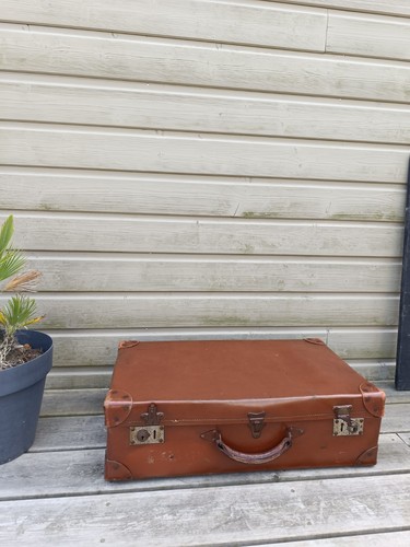 Valise vintage marron - valise,