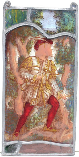 Petit vitrail decoratif ancien - petit,