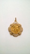 SUPERBE PENDENTIF EN OR 18 CARATS AVEC NAPOLEON 20 FRS EN OR 21,6 CARATS