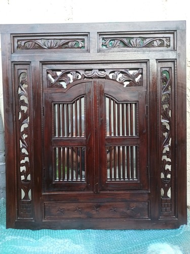 Miroir fenêtre inde bois - fenêtre, en