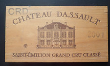 Estampe , façade de caisse vins château DASSAULT 2001