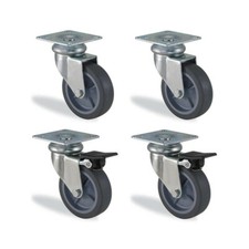 Lot roulettes pivotante et