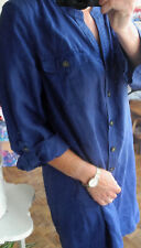 Robe 123 1.2.3 44 bleu gitane mode coupe chemise, manches transformables