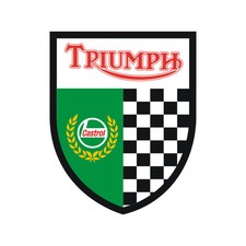 Sticker plastifié TRIUMPH CASTROL Daytona Thruxton Speed Street - 8,5cm x 7cm
