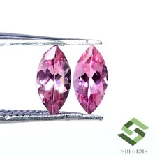 Naturel Rose Tourmaline Coupe de la Marquise Paire 7x3.50 MM 0.77 Cts Ample