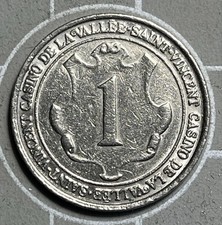 Ancien Jeton Token 1  Casino de la Vallée Saint Vincent Aoste Valle D Asota