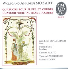 MOZART Flute & Oboe String Quartet  BEAUMADIER BENET PIDOUX [CD] CAL 9215 Mint
