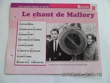 CARTE FICHE PLAISIR DE CHANTER RACHEL LE CHANT DE MALLORY