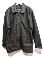 Manteau cuir noir mi-long Isik Leder taille XXL #9c