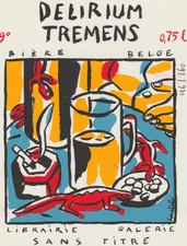 Loustal etiquette de biere 160 ex serigraphie galerie sans titre